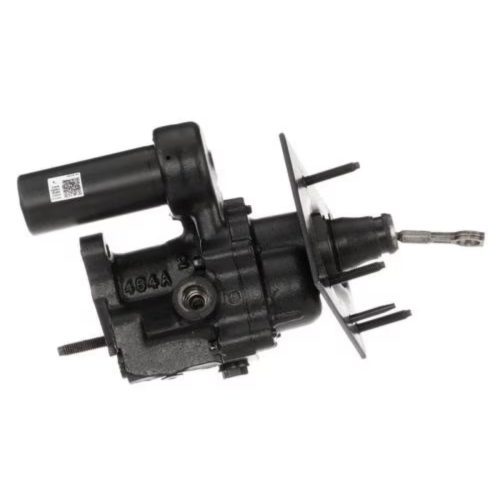 Main shot of the Bexar Pro Hydroboost BP7360 hydraulic brake booster showing cast iron housing and firewall mounting bracket.
